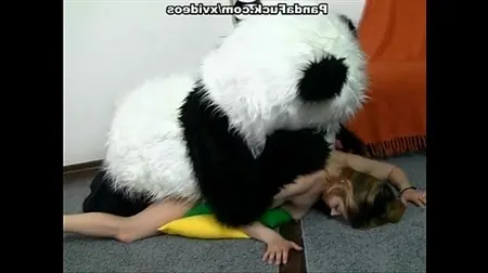 Девушка прицепила на панду искусственный член и трахнулась с ней